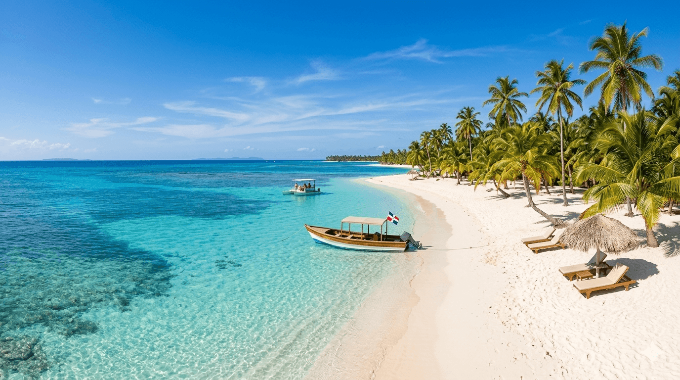 Travelers enjoying a catamaran excursion in Punta Cana, Dominican Republic